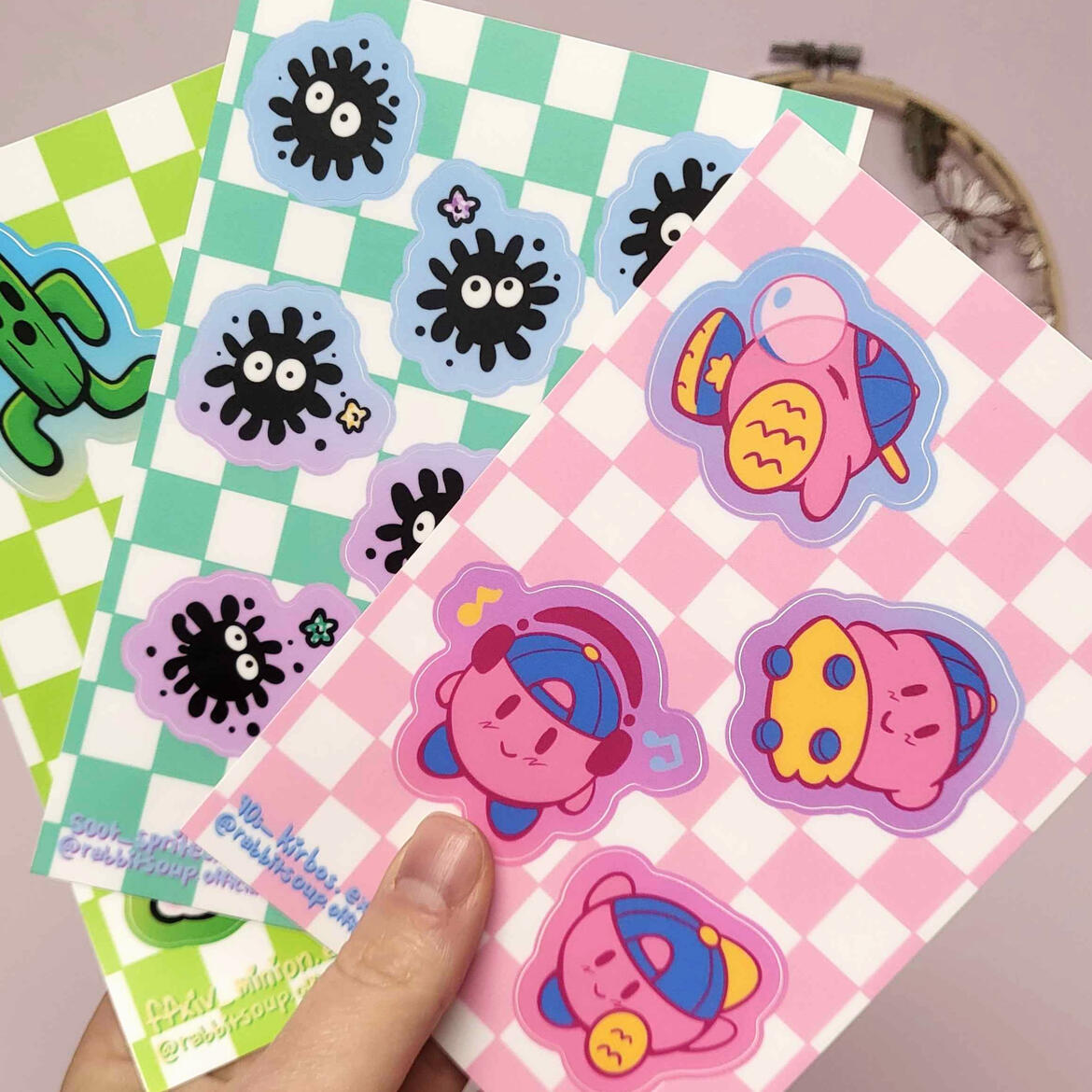 FFXIV, Spirited Away, and Kirby Sticker Sheets